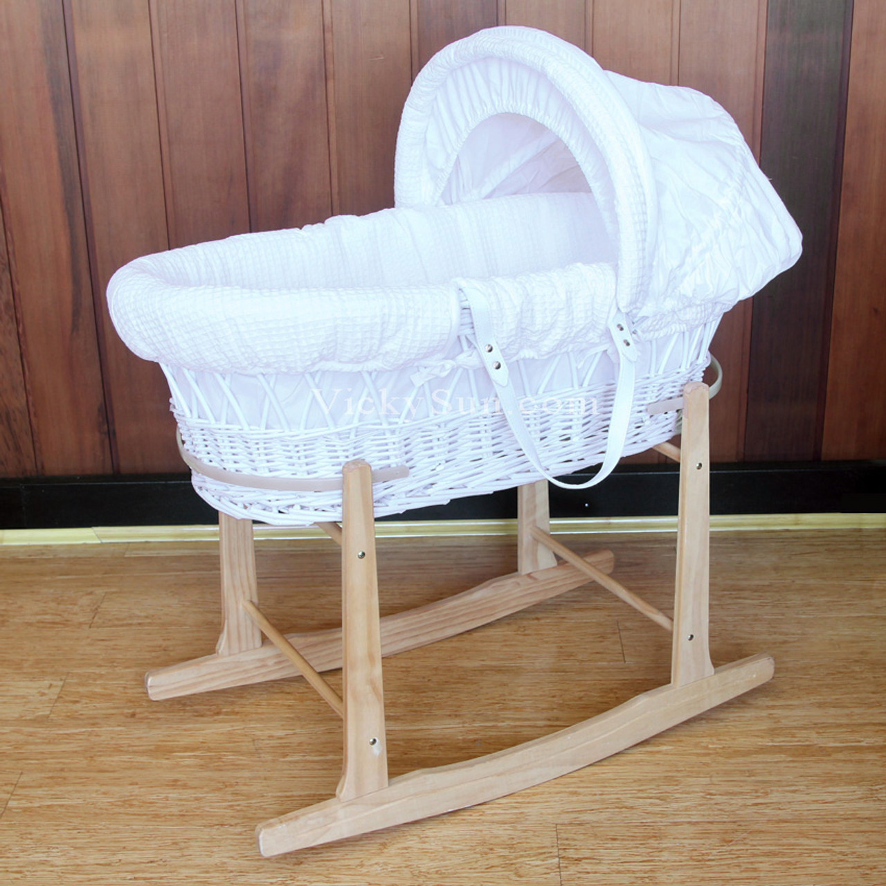 wooden baby basket