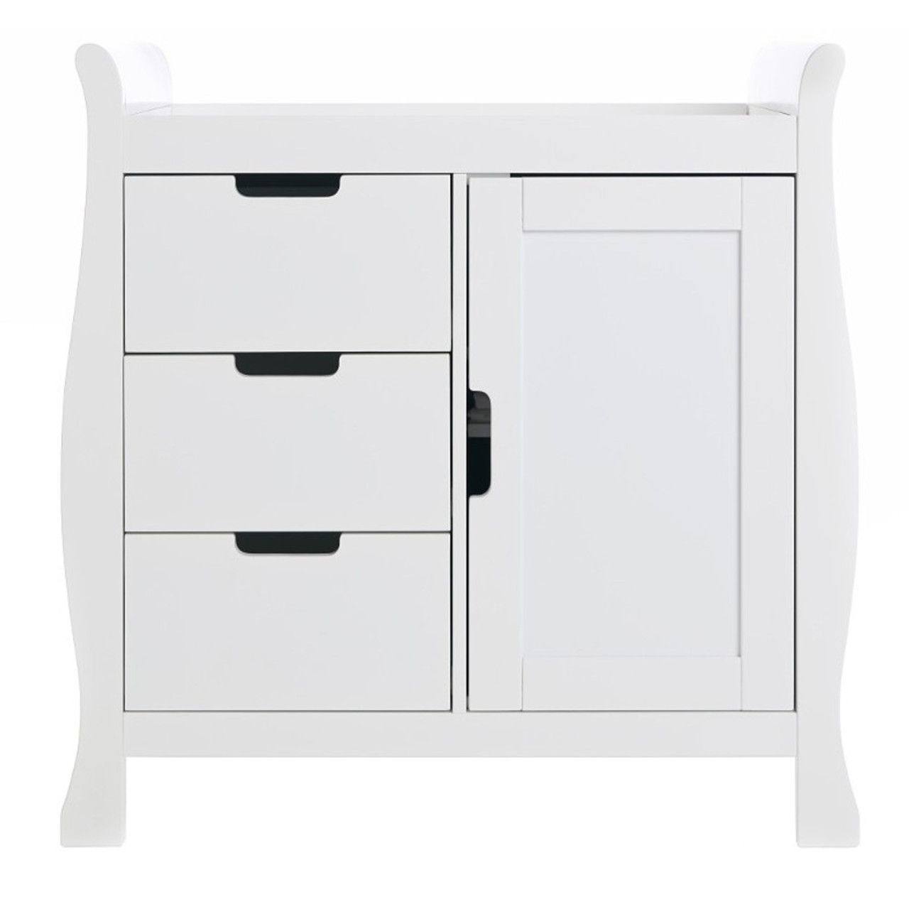 Moob Lincoln Solid White Wooden Changing Table With Drawers And