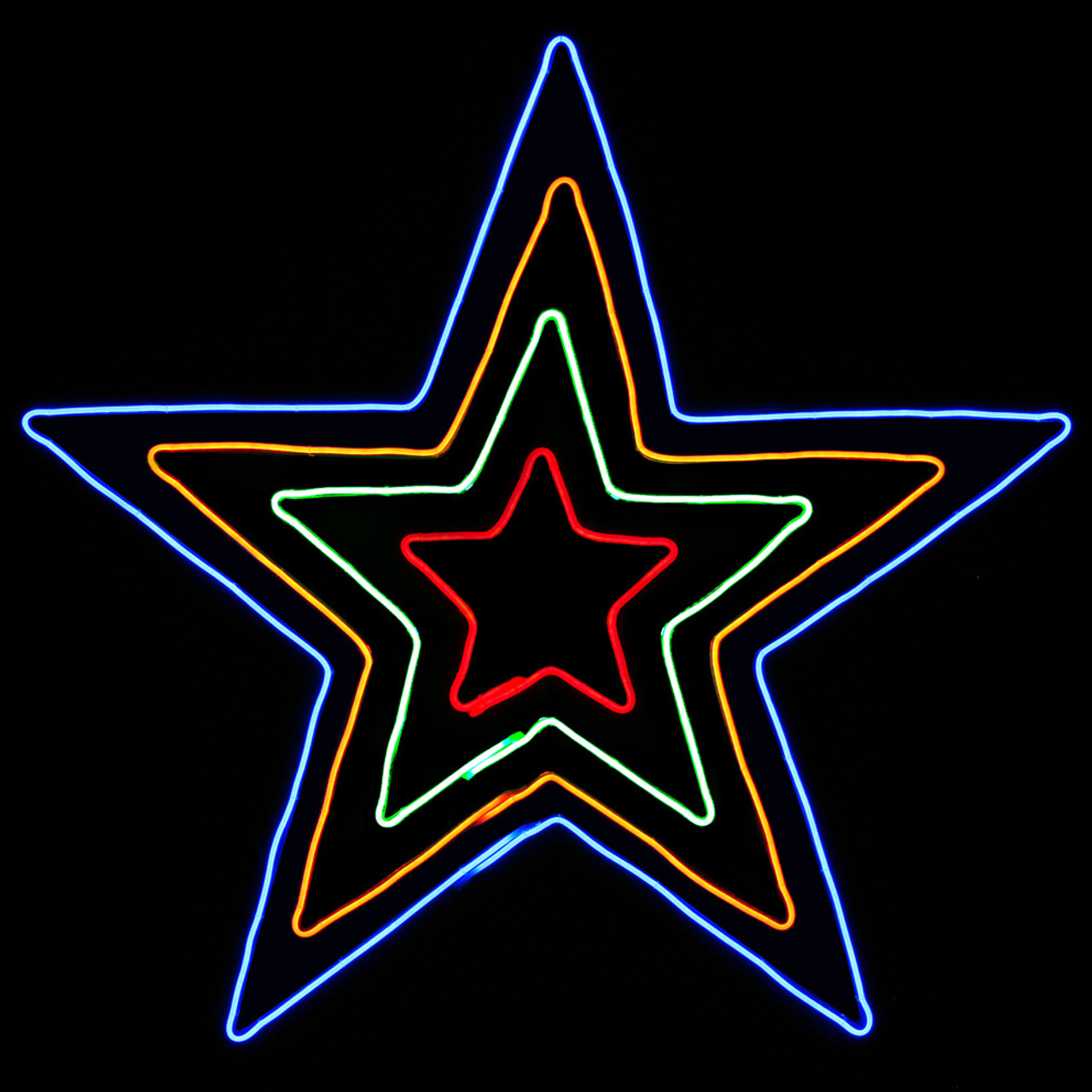 110cm Led Flashing Neon Red Green Orange Blue Star Christmas Motif Rope Lights Christmas Lights Vickysun Com Blue And White Star Christmas Lights