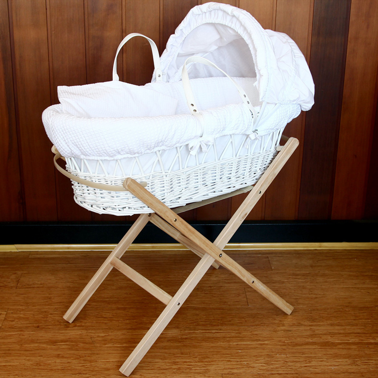 wicker bassinet with stand