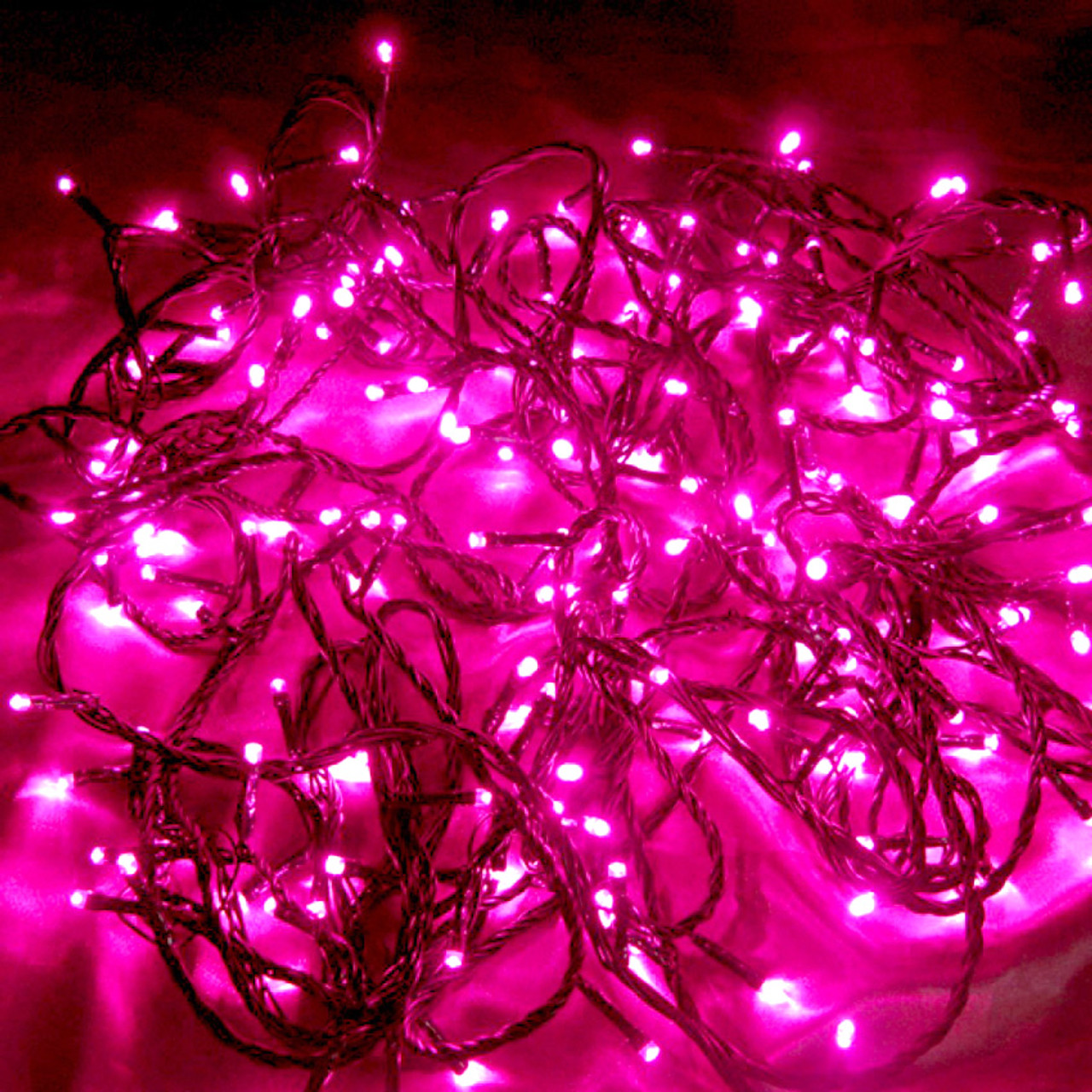 pink christmas string lights