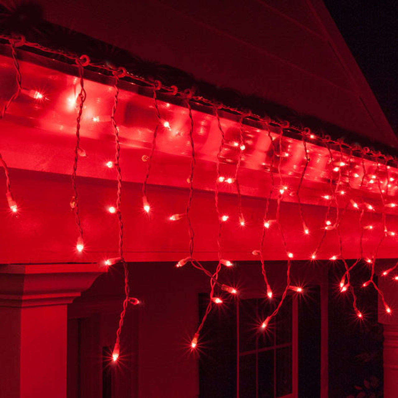 200 LED Red Christmas Icicle Lights with 8 Functions