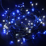 20M 292 LED Blue and White Christmas Fairy Lights with 8 Functions & Memory (Green Cable)
