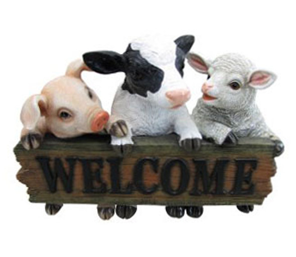 30CM Welcome Pig Cow & Sheep Polyresin Garden and Home Decor