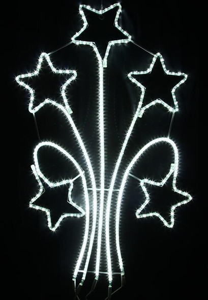 140CM 600 LED White Meteor Stars Christmas Lights
