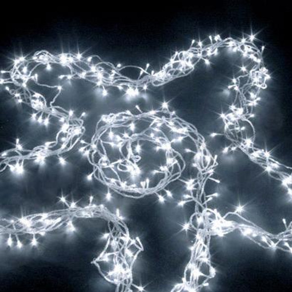 45M 500 LED IP44 White Fairy Lights with 8 Functions (Clear Cable)