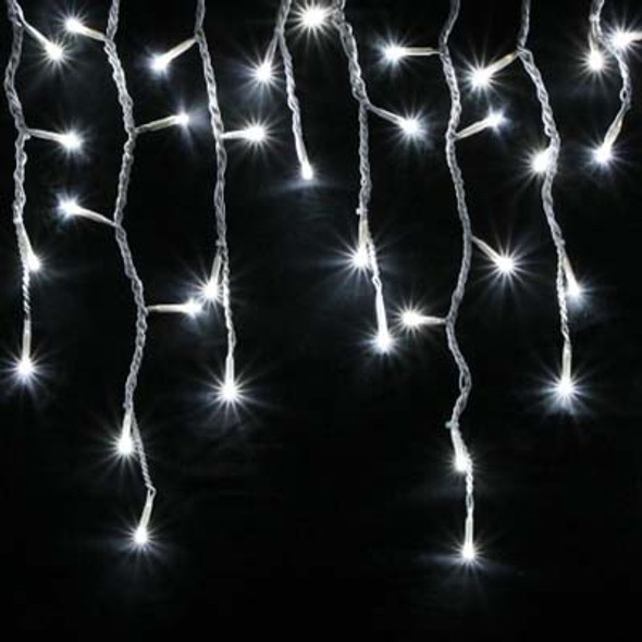 200 LED White Christmas Icicle Lights