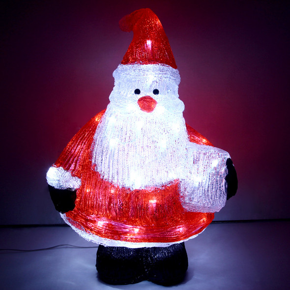 45CM Acrylic LED Santa Holding Gift Box Christmas Lights