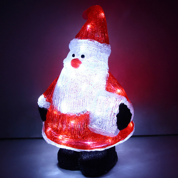 45CM Acrylic LED Santa Holding Gift Box Christmas Lights