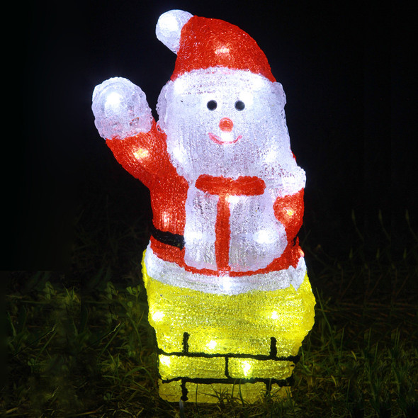34CM Acrylic LED Santa in Chimney Christmas Lights