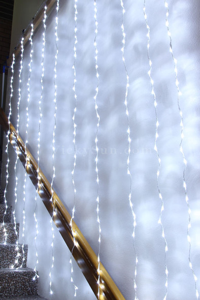 400 LED White Wedding Curtain Backdrop Lights with Waterfall Functions 2.4M X 2.4M