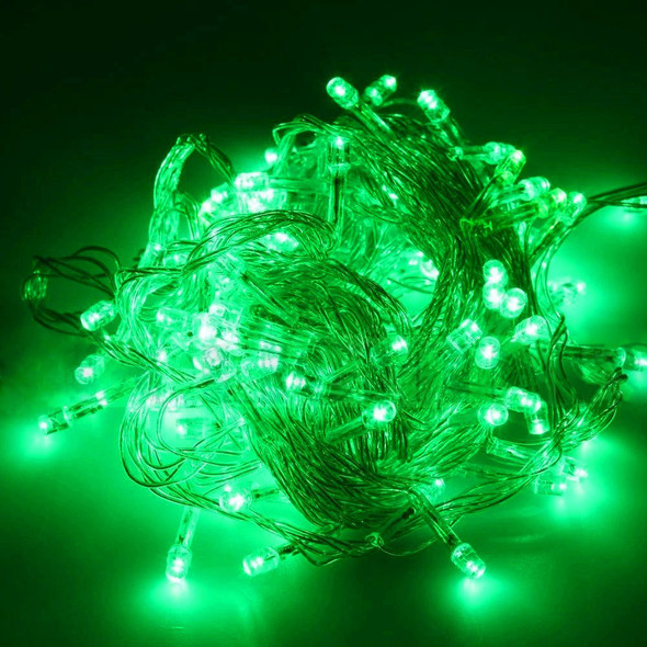 LED green fairy lights clear wire