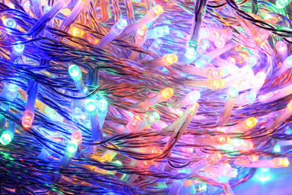 LED multi colour icicle lights clear wire