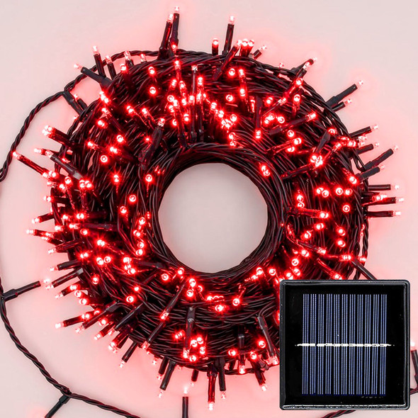 LED red solar fairy lights with green wire