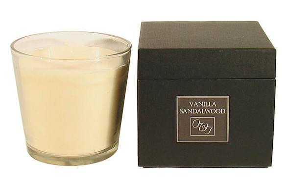 27oz Vanilla/Sandalwood Shot Glass Candle Gift Boxed