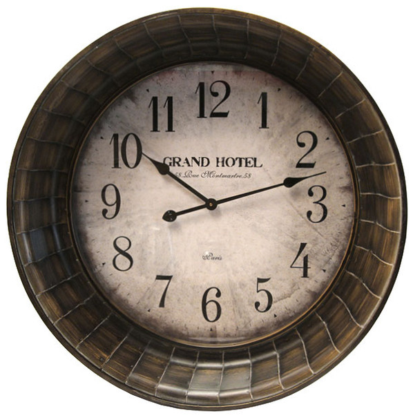 74CM Antique Country Bronze Cream Grand Hotel Wall Clock