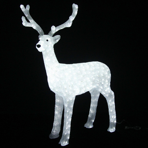 130CM 3D Acrylic Reindeer with White LED Christmas Lights