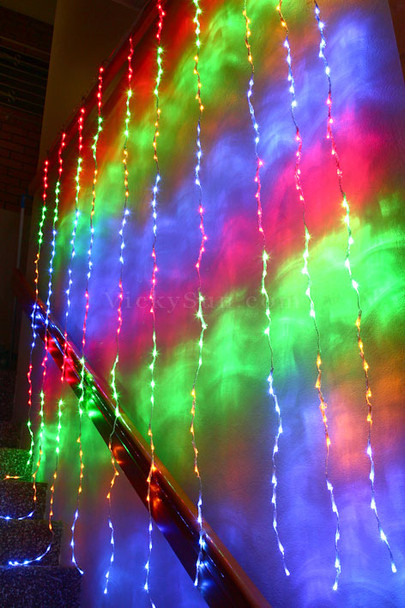 400 LED Multi Colour Wedding Curtain Backdrop Lights with Waterfall Memory Functions