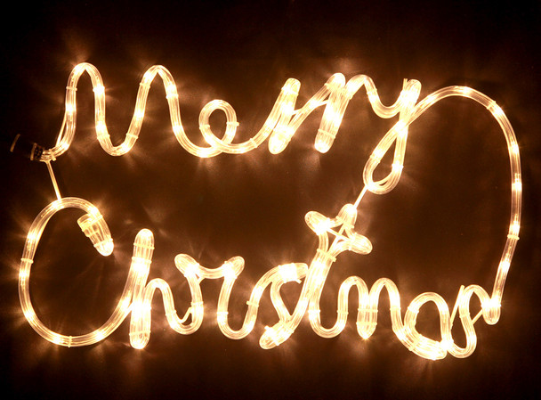 56CM LED Warm White 'Merry Christmas' Sign Motif Lights