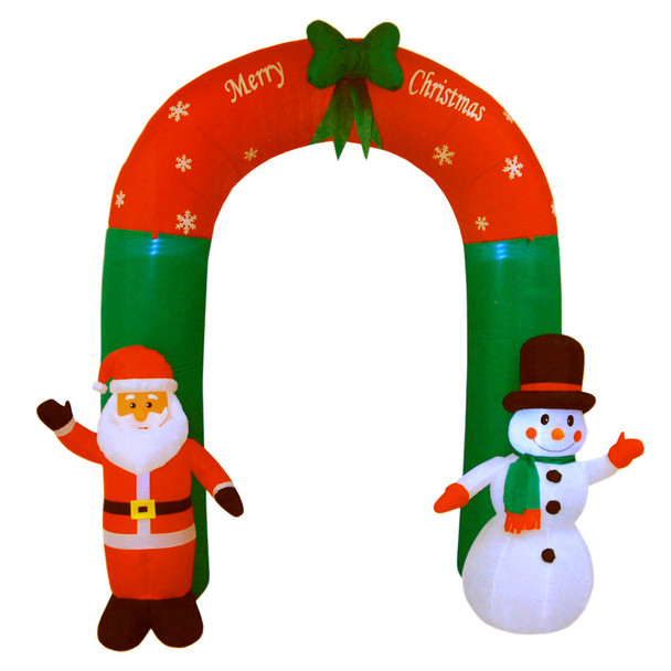 240CM Inflatable Air Blown Christmas Santa Snowman Arch with LED Lights