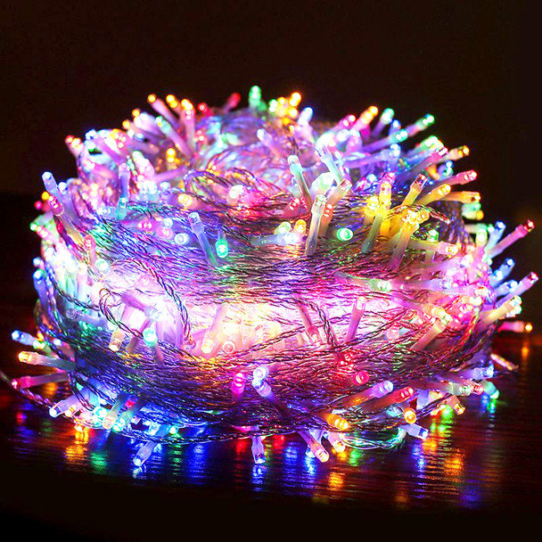 LED multi colours fairy lights clear wire