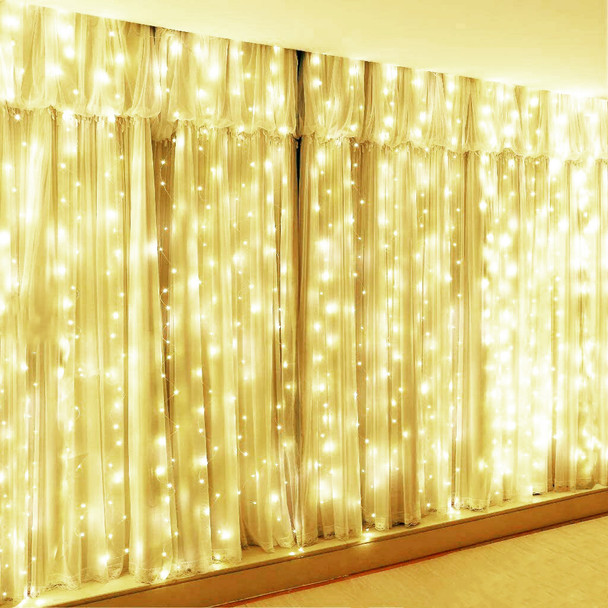 903 LED Warm White Wedding Curtain Fairy Backdrop Lights 6M X 3M