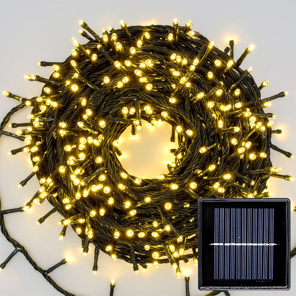 LED solar warm white fairy lights green wire