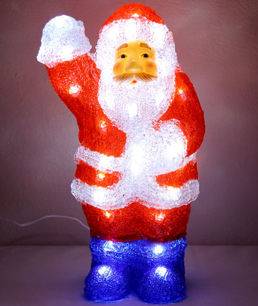 36CM 3D Acrylic Santa with 48 White LED Christmas Lights
