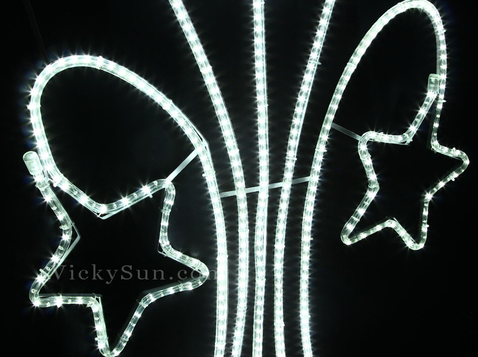 140CM 600 LED White Meteor Stars Christmas Lights