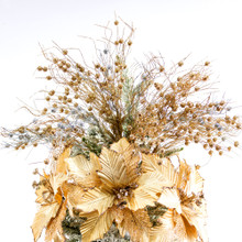 75cm Christmas Poinsettia Floral Tree Topper | Christmas Tree Topper ...