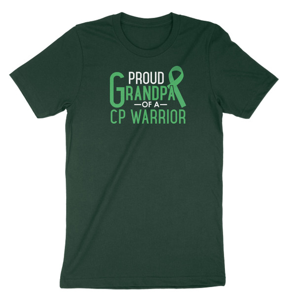 Forest Green Proud Grandpa of a CP Warrior Cerebral Palsy Awareness T-Shirt