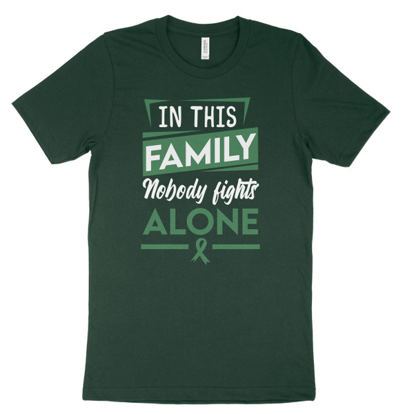 Forest Green CP Warrior Nobody Fights Alone Cerebral Palsy Awareness T-Shirt