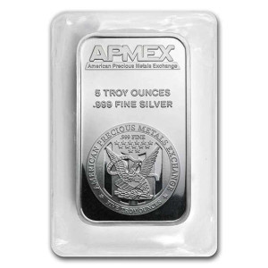 AMPEX 5 oz. silver bar. AMPEX 5 oz. silver bar.