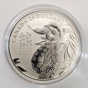1/4 oz. Silver $20 Year of the Snake (2013)