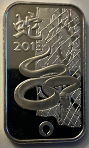 1oz. Silver Bar Year of the Snake (2013)
