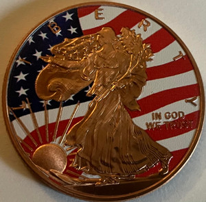 1 oz. Copper Walking Liberty Colorized
