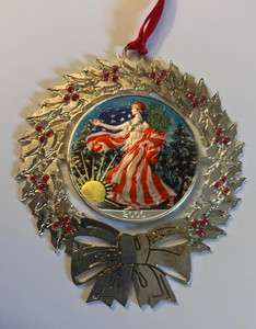 1 oz. Silver American Eagle Ornament (2000) Colorized with Box/CoA