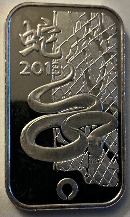 1oz. Silver Bar Year of the Snake (2013)