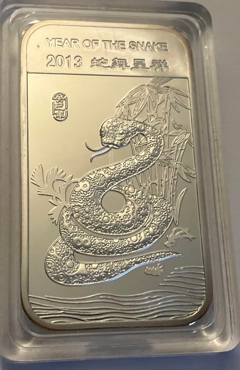 1 oz. Silver Bar Year of the Snake (2013)