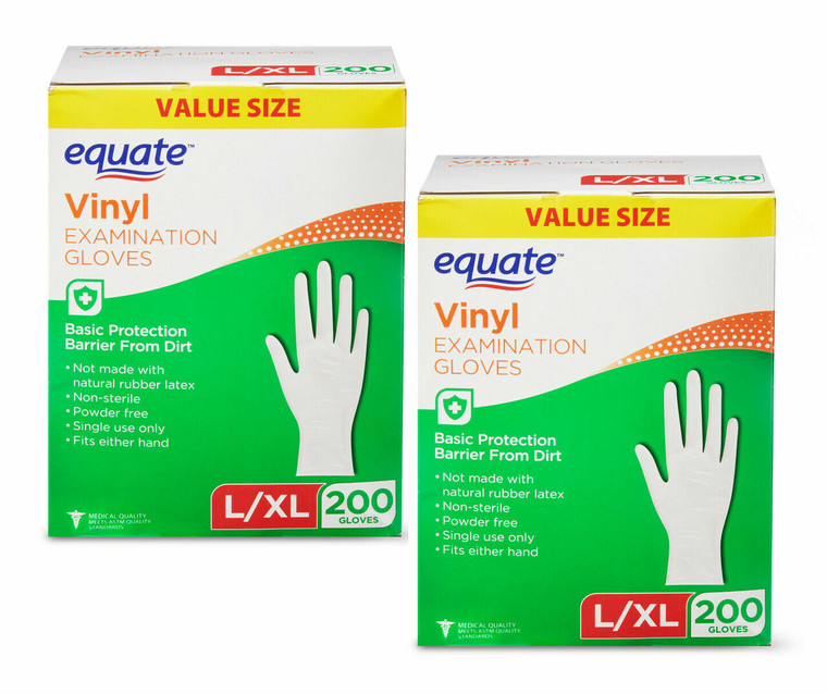 Equate Vinyl Examination Gloves 200ct.