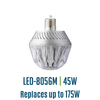 Compact design delivers wide, even light distribution when retrofitted into parking garage, fuel canopy, or low bay HID fixtures.
Delivers up to 2x higher delivered lumens and efficacy compared to retrofits using generic LED “corn lamps”.
Wide, even light distribution eliminates “hot spot” usually seen with LED luminaires.
Available in 52W and 60W LED models replacing HID Lamps up to 175W.
Choice of 4000K/4200K or 5700K
Safety rated and heat tested within fully enclosed fixtures from -40 to +122F ambient temperatures
UL Listed 1993 and UL Classified 1598C within USA + Canada (retrofitted fixture retains UL, E39 models only) within
Design Patent 29/415,685