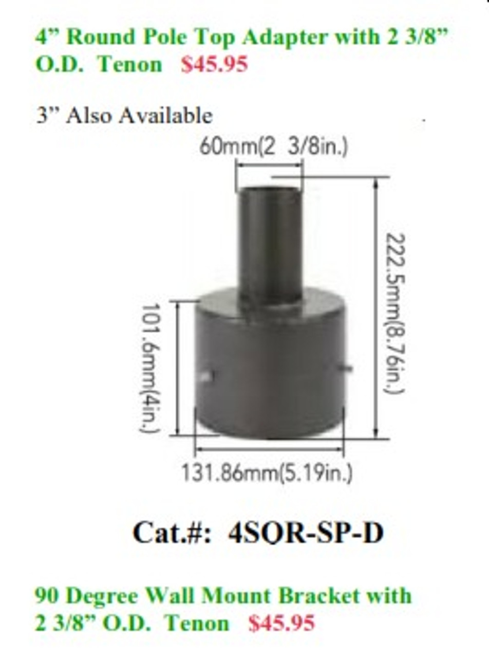 4SO-SP-D-3  4" Round Pole Top Adapter