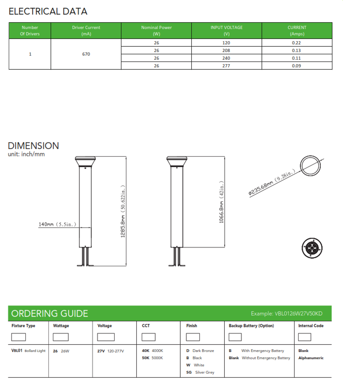 Stylish LED Round Bollard LIght