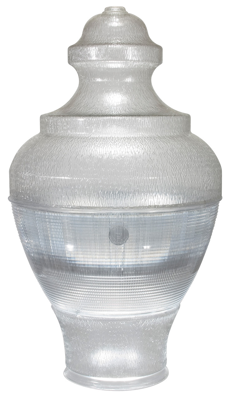 Polycarbonate Clear with 8″base and Type V Light Distribution

Dimensions:

Diameter 15 3/4″
Height 27-1/16″
Base 8″


Features:

High impact strength
Shatter proof
Glasslike appearance
Lightweight (75% lighter than glass)
Excellent light transmission
UV Stabilized
Reduces vandalism