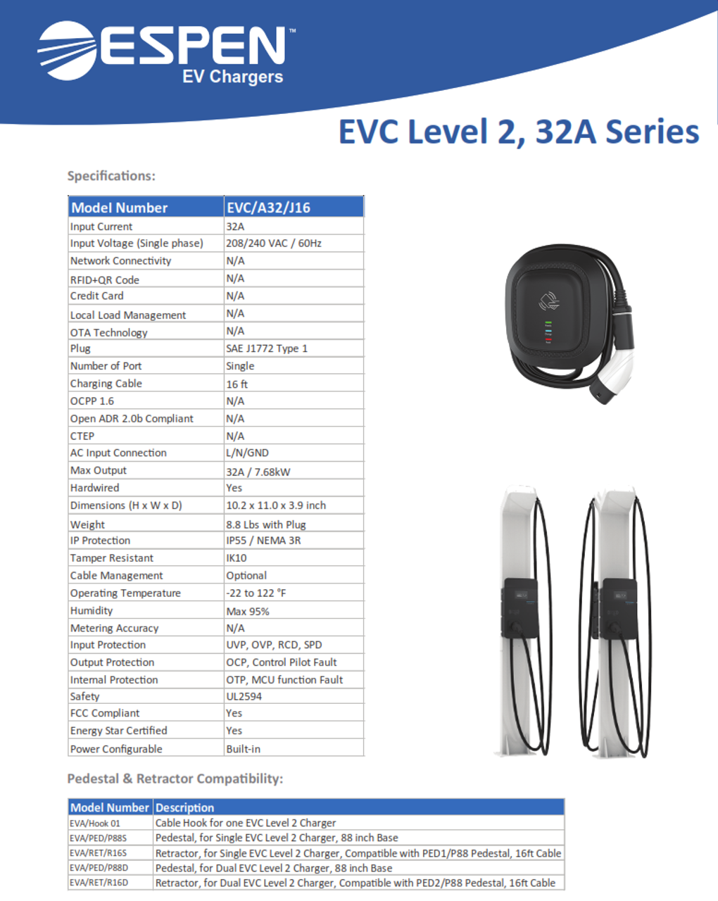 Level 2 Standard – 32A, Commercial Use EV Charger