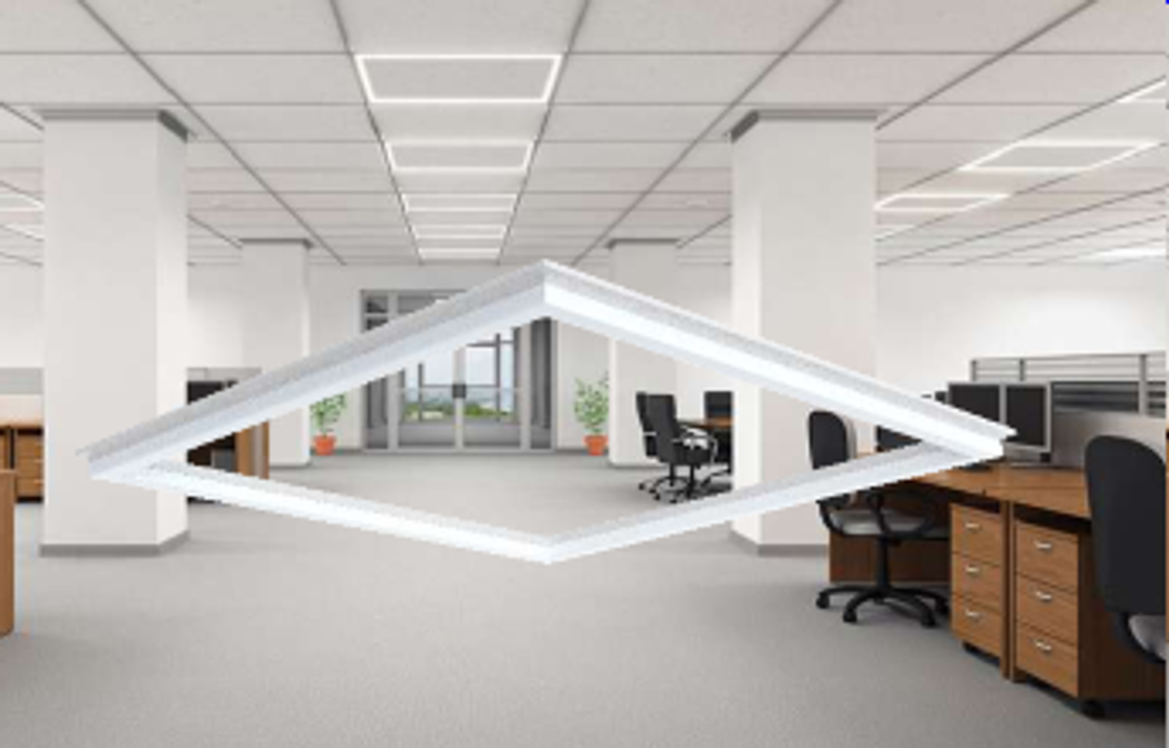 Recessed LED Light Frame for Grid Ceiling