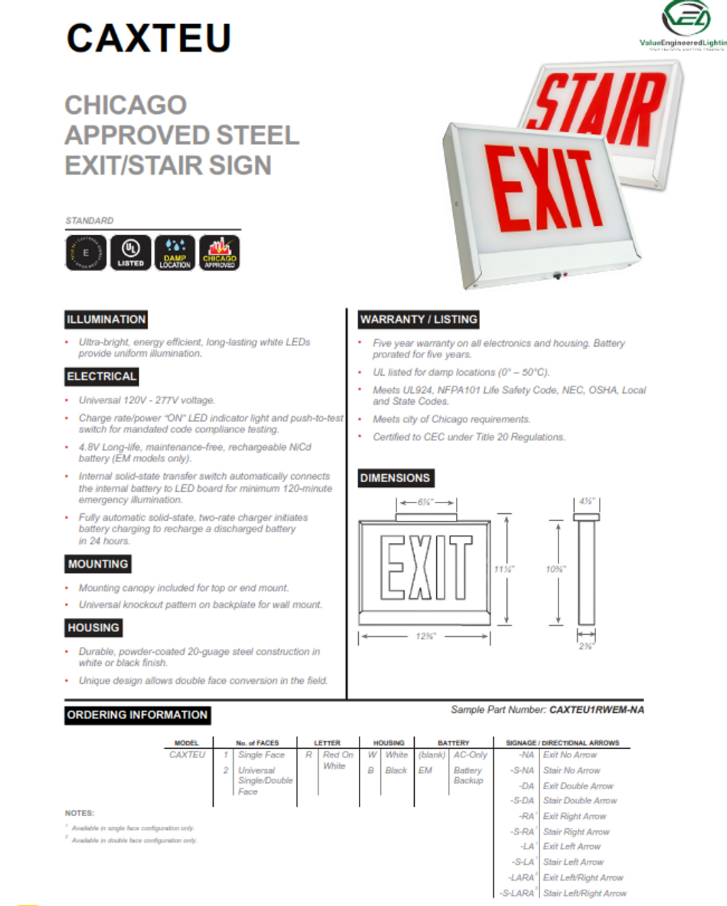 Chicago Approved Steel/Stair Sign