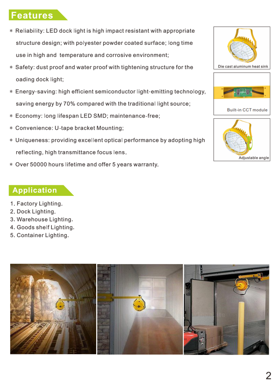 LED Dock Light ( Adjustable Power and Color Temperature)