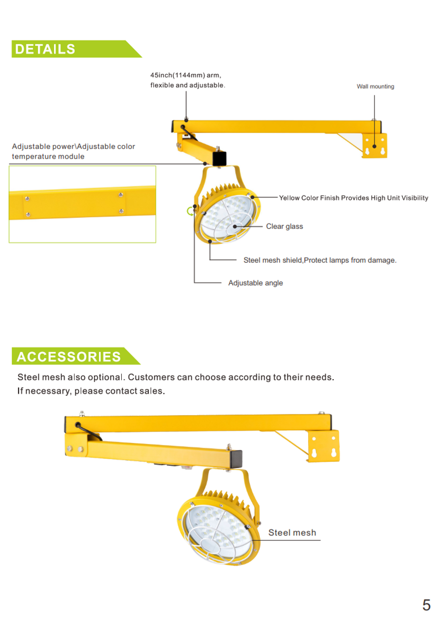 LED Dock Light ( Adjustable Power and Color Temperature)