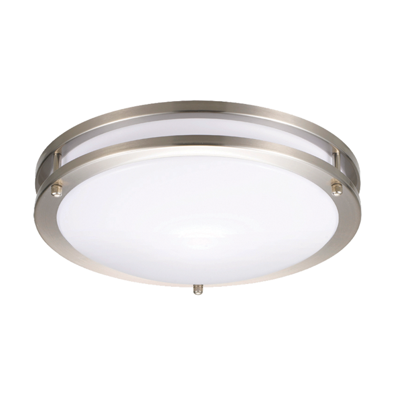 16" Double Ring Flush Mount Fixture with 5CCT Selector

• 5 selectable color temperature
• Suitable for use in damp locations
• Smooth deep dimming to 10%
• Energy Star and ETL certified
• Metal trim with brush nickel finish